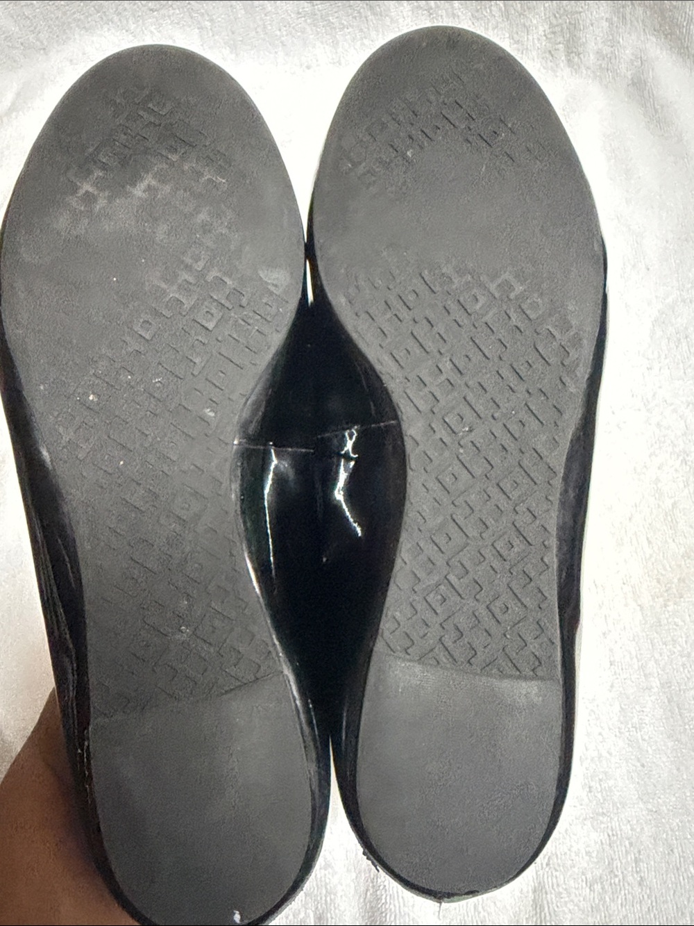 Tory Burch Black Leather Logo Round-Toe Flats - Picture 3 of 4